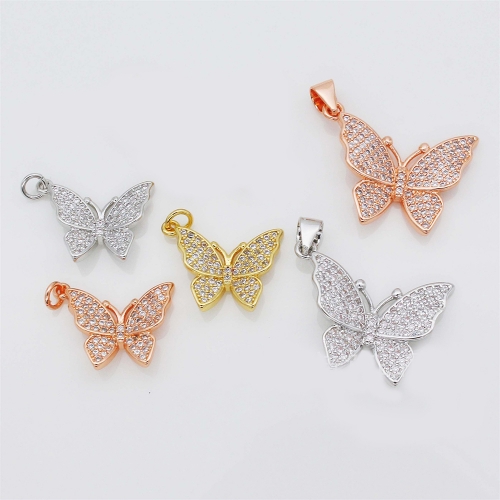 CZ Gold Silver Butterfly Charms