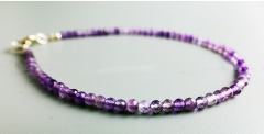 Faceted Amethyst Round Beads Bracelet