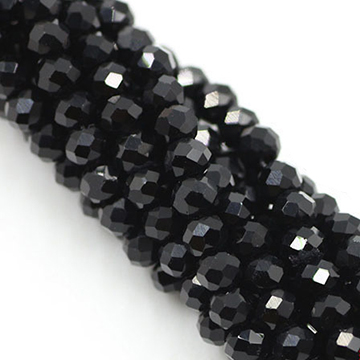 Black Crystal Stone Beads Rondelle Wheel Faceted Glass Loose - Temu