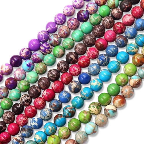 Imperial Jasper Round Beads Impression Jasper， 10 Colors