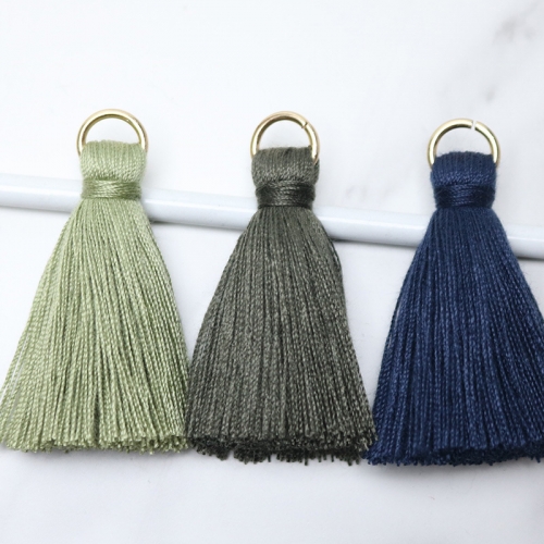 5cm Small Cotton Tassel Fringe with Gold Loop