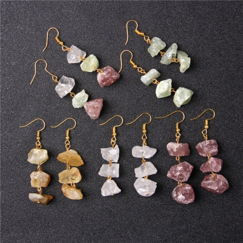 Raw Rough Natural Stone Earrings