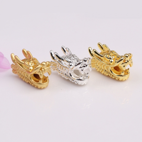 Real Gold Plated Dragon Charms Spacer Beads