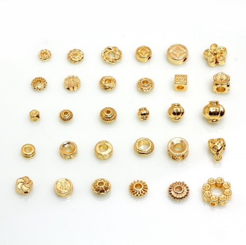 Non Tarnish Real Gold Plated Brass Sapcer Beads