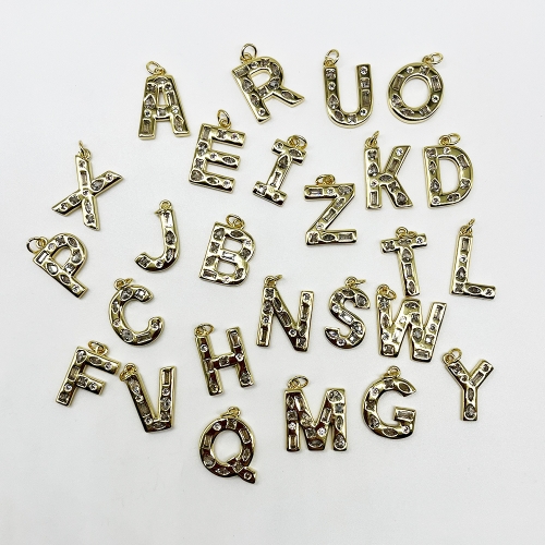 Alphabet Letter Charm Slide Pendants