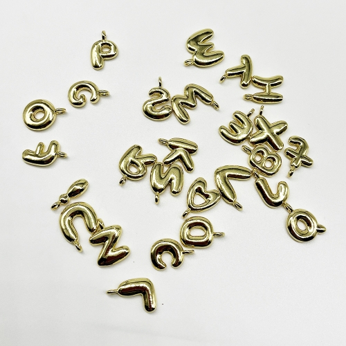 Gold /White Gold Alphabet Letter Charm Pendants