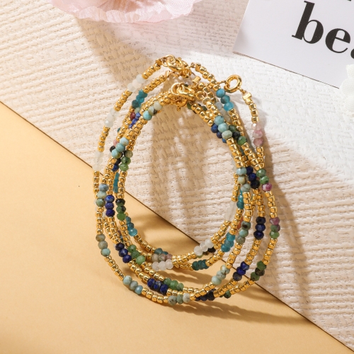 Bohemia Style Natural Crystal Gemstone Small Bead Bracelet